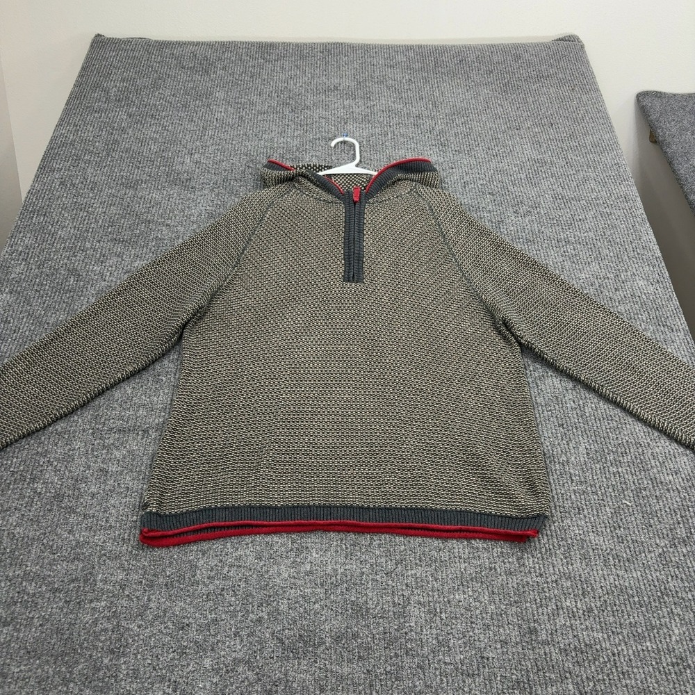 Carbon 2 Cobalt Sweater Hoodie Mens L Gray Cotton Quarter Zip Knit Casual Style‎